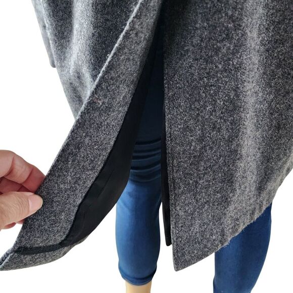 Casualcraft of New York Overcoat Men Size 42 Long Gray Long Sleeve Collared Wool - Picture 9 of 10